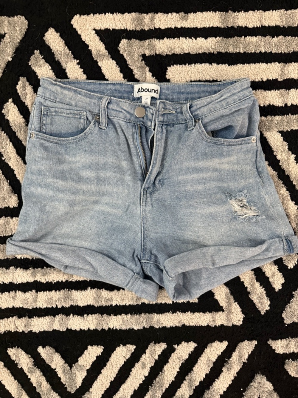 Abound Light Wash High-Rise Rolled Hem Denim Shorts